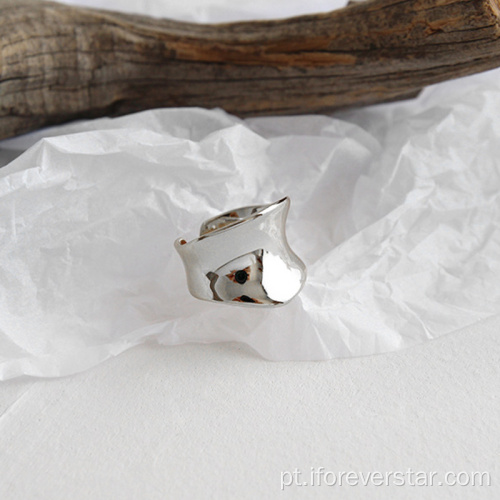 Jóias genuínas prata 925 anéis de anéis de mulheres chunky